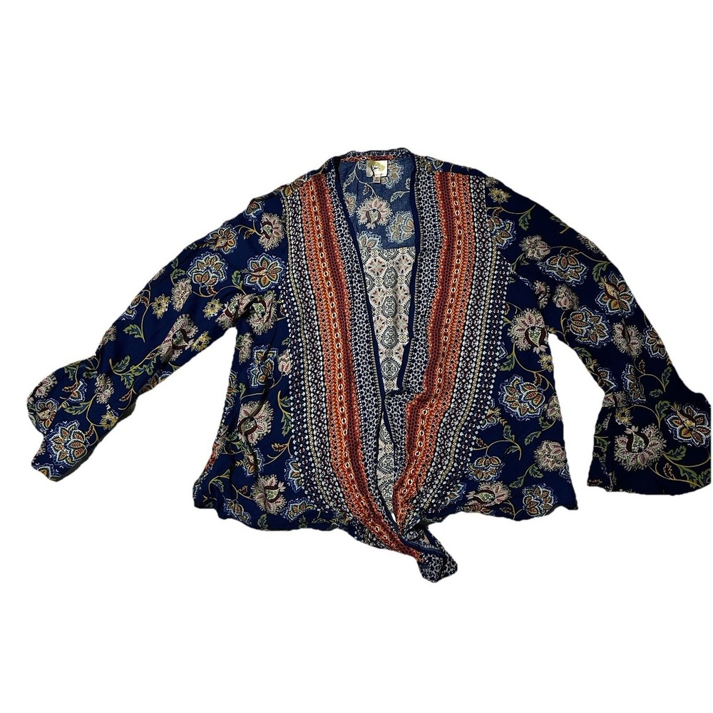 FIG & FLOWER Size‎ L Boho Anthropologie Top Attach 2 Pc Ruffle Sleeve Multicolor